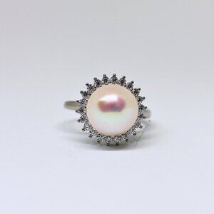 Edison Pearl Ring with Pink Overtone